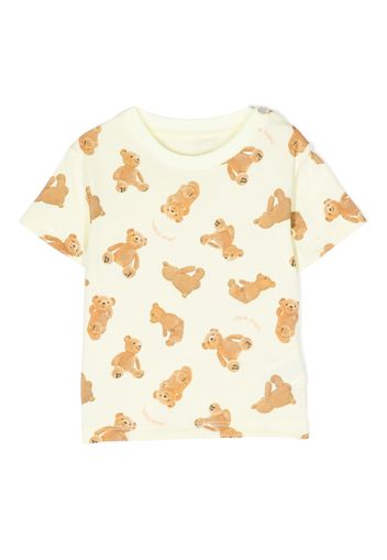 Palm Angels Kids bear-motif cotton T-shirt - Giallo
