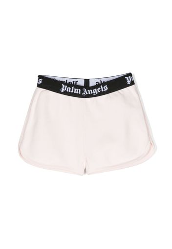 Palm Angels Kids logo-waistband cotton shorts - Rosa