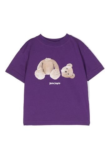 Palm Angels Kids logo-print cotton T-shirt - Viola