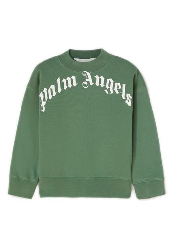 Palm Angels Kids Felpa con stampa - Verde