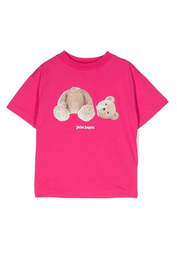 Palm Angels Kids logo-print cotton T-shirt - Rosa