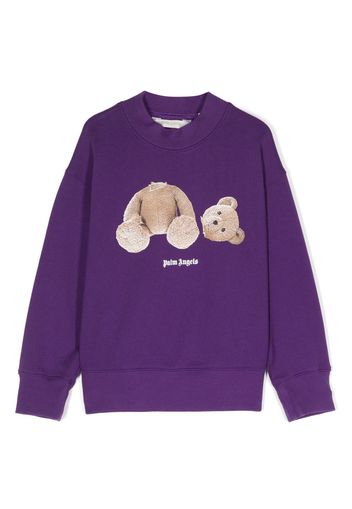 Palm Angels Kids graphic-print cotton sweatshirt - Viola
