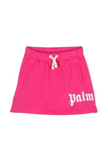 Palm Angels Kids logo-print jersey skirt - Rosa