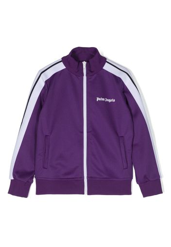 Palm Angels Kids logo-print zip-fastening bomber jacket - Viola