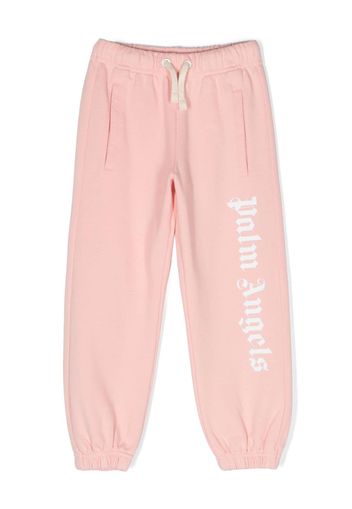 Palm Angels Kids logo-print cotton track trousers - Rosa