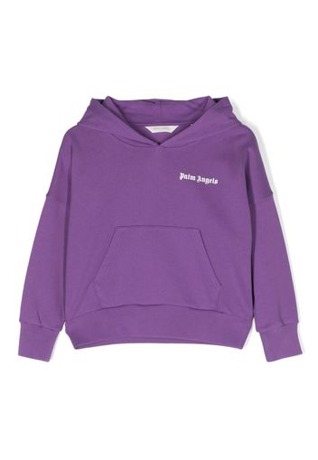 Palm Angels Kids logo-print cotton hoodie - Viola