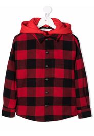 Palm Angels Kids HOODIE LOGO OVER SHIRT RED WHITE - Rosso
