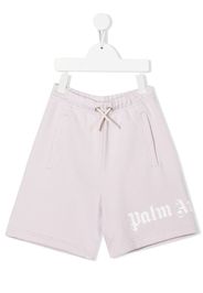 Palm Angels Kids logo-print track shorts - Viola