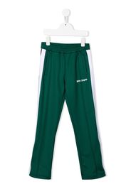 Palm Angels Kids Pantaloni sportivi con banda laterale - Verde