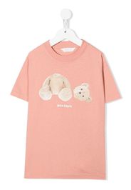 Palm Angels Kids teddy-bear cotton T-shirt - Rosa