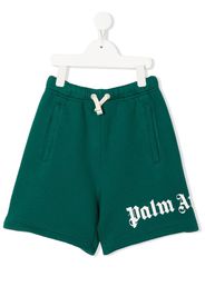 Palm Angels Kids logo-print sweat shorts - Verde