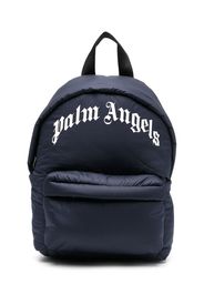 Palm Angels Kids curved logo-print backpack - Blu