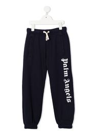 Palm Angels Kids logo-print drawstring track pants - Blu