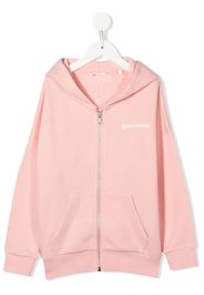 Palm Angels Kids zip-up logo hoodie - Rosa