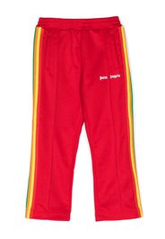 Palm Angels Kids Pantaloni sportivi con banda laterale - Rosso