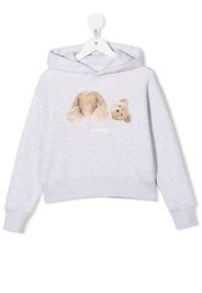 PALM ANGELS KIDS Bear cotton hoodie - Grigio
