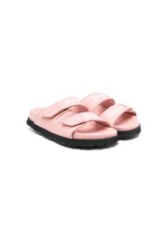 Palm Angels Kids logo-print leather sandals - Rosa