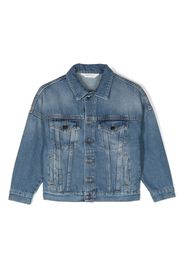 Palm Angels Kids logo-print denim jacket - Blu