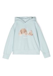 Palm Angels Kids teddy bear-print hoodie - Blu