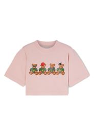 Palm Angels Kids T-shirt crop College Bears - Rosa