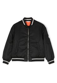 Palm Angels Kids logo-print bomber jacket - Nero