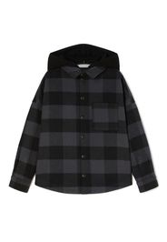 Palm Angels Kids logo-print cotton shirt - Nero