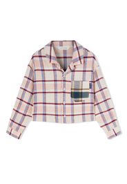 Palm Angels Kids Camicia a quadri con stampa - Rosa