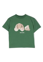 Palm Angels Kids bear-print cotton T-shirt - Verde