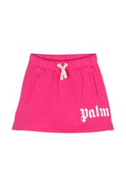 Palm Angels Kids logo-print jersey skirt - Rosa