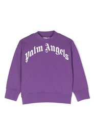 Palm Angels Kids logo-print cotton sweatshirt - Viola