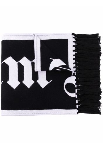 Palm Angels MACRO LOGO SCARF BLACK WHITE - Nero