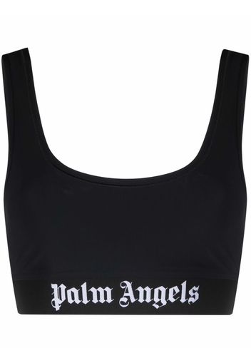 Palm Angels CLASSIC LOGO SPORT BRA BLACK WHITE - Nero