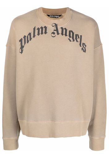 Palm Angels GD CURVED LOGO CREW BEIGE BLACK - Toni neutri