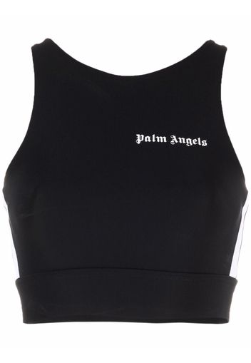 Palm Angels TRAINING TRACK TOP BLACK WHITE - Nero