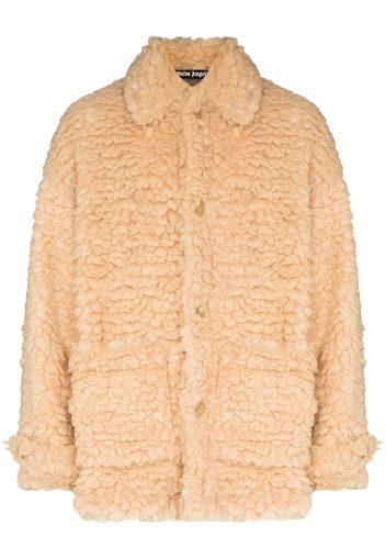 Palm Angels faux-shearling single-breasted short coat - Toni neutri