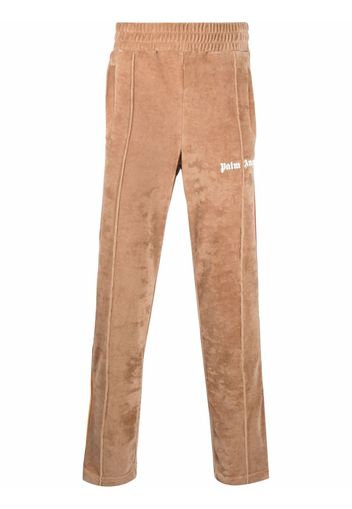 Palm Angels side stripe embroidered-logo track pants - Marrone