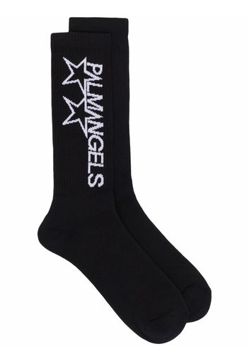 Palm Angels intarsia-logo socks - Nero