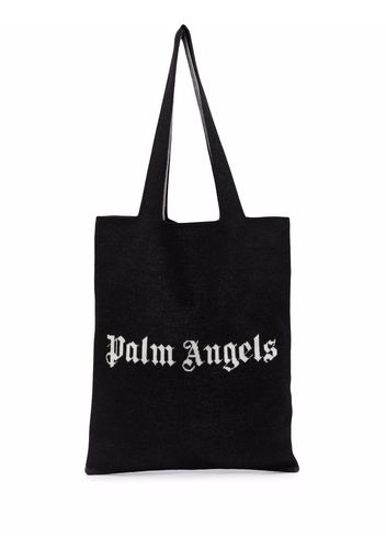 Palm Angels PA KNIT SHOPPER BLACK WHITE - Nero