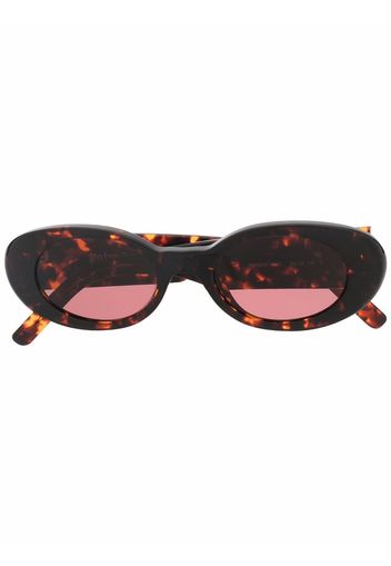 Palm Angels SPIRIT SUNGLASSES DARK HAVANA BURGUNDY - Marrone