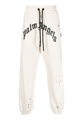 Palm Angels Pantaloni sportivi dritti - OFF WHITE BLACK