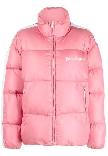 Palm Angels side-stripe puffer jacket - 3001 PINK WHITE