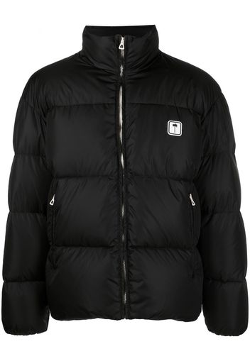 Palm Angels logo-print puffer jacket - Nero