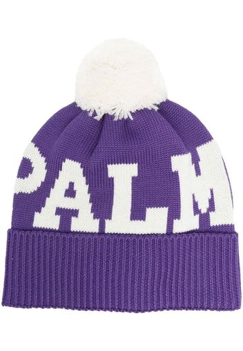 Palm Angels Berretto con pompom - PURPLE WHITE