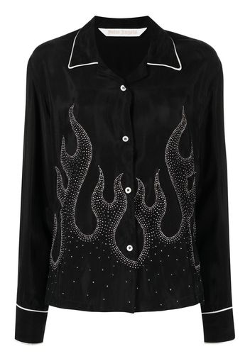 Palm Angels flame-embroidered shirt - Nero