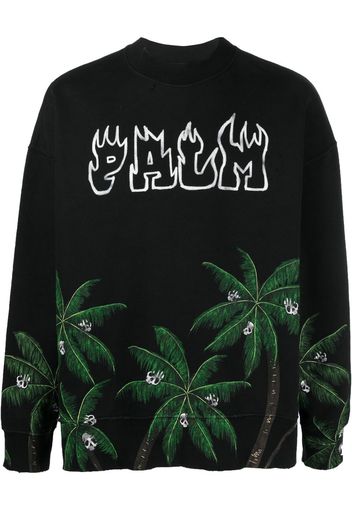 Palm Angels Palm & Skull logo-print sweatshirt - Nero