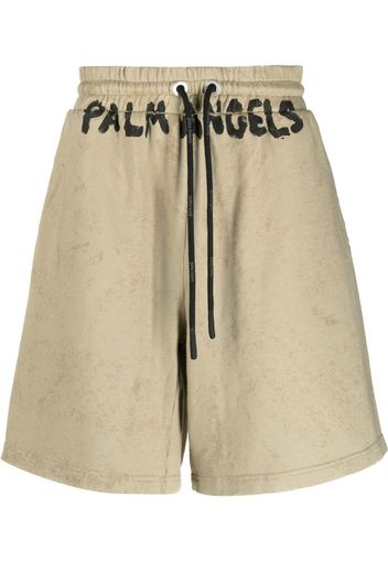 Palm Angels Seasonal logo-print drawstring shorts - MILITARY BLACK