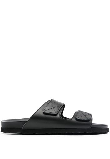 Palm Angels Sandali slides con stampa - BLACK WHITE