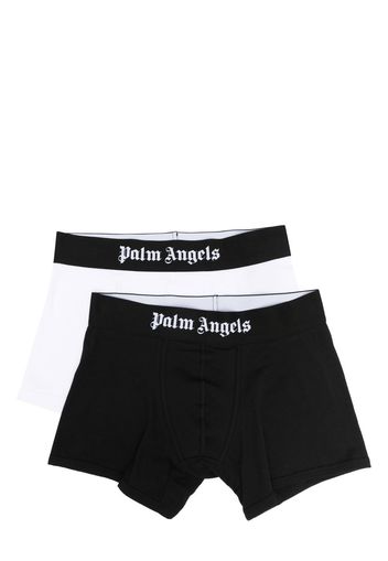 Palm Angels Set di 2 boxer con banda logo - WHITE BLACK