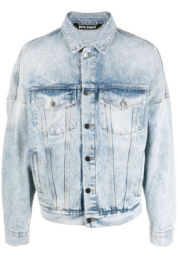 Palm Angels Giacca denim con stampa - LIGHT BLUE WHITE