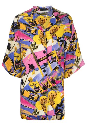 Palm Angels Miami graphic-print bowling shirt - Rosa